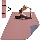 Large Yoga Mat (6'x 4') - Extra Long and Wide Workout Mat for Men and Women,Non-Slip POE 0.32''/0.4'' Thick Fitness Mat, Eco-Friendly, Thick Wide Exercise Mat for Home Workouts,Ideal for Yoga and Pilates.