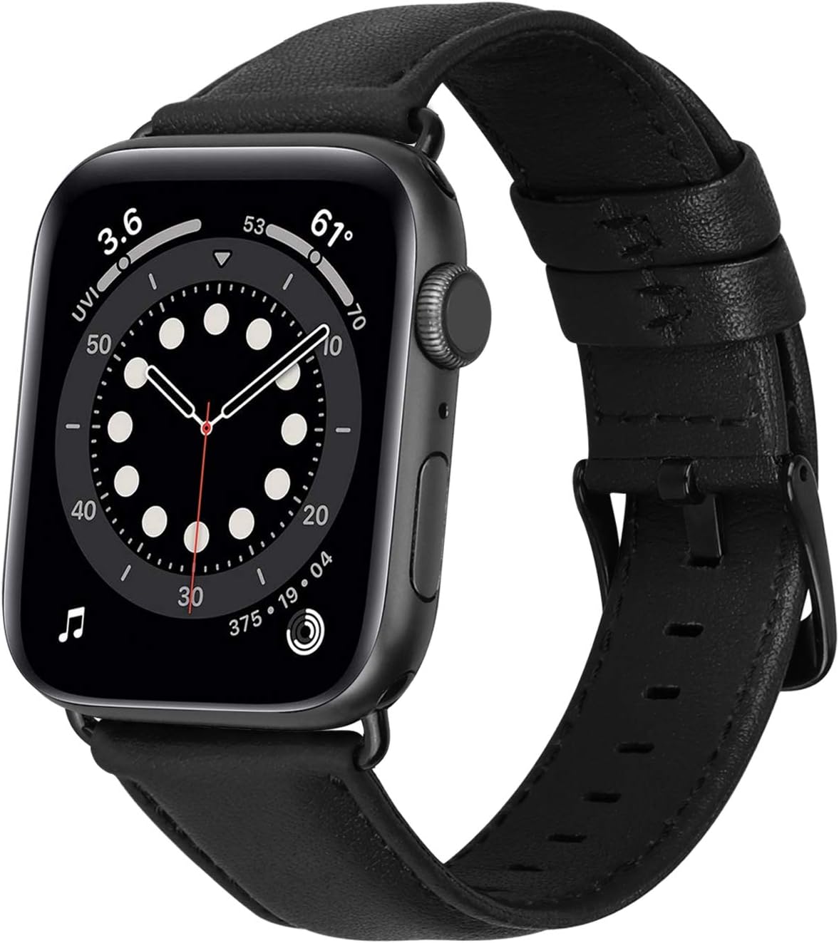 MroTech Compatible with Apple Watch Strap 42mm 44mm 45mm 49mm,Genuine Leather Band Replacement Straps Compatible with iWatch Strap Series Ultra 8 7 6 5 4 3 2 1 SE Watch Band,42 44 45 49 mm-nappa Black - Image 5