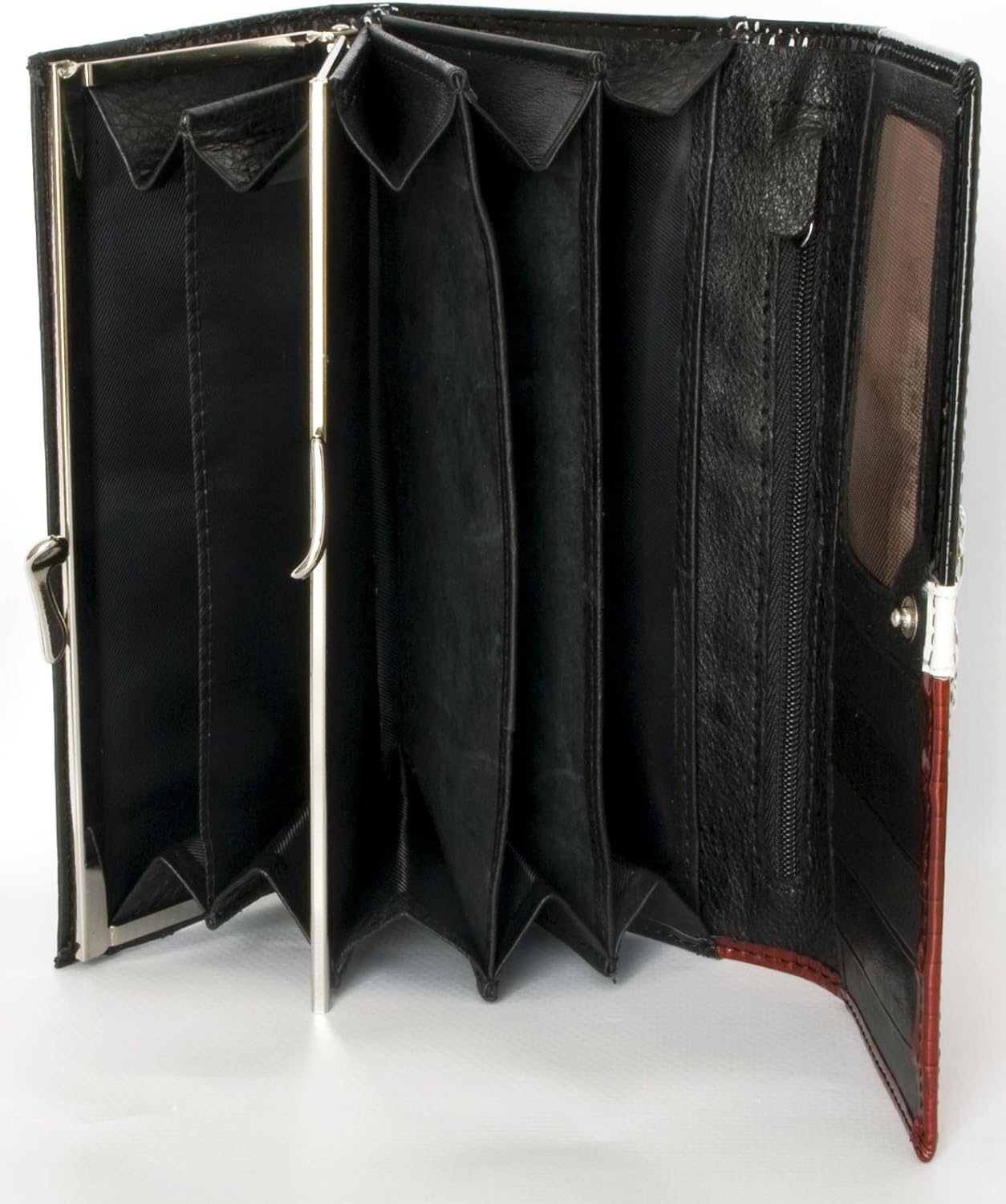 Red-Black-White Foiled Resistant Genuine Leather Wallet - Image 4
