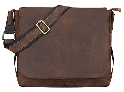 Leaderachi-100% Genuine Hunter Leather Crossbody Messenger Bag [Varese]
