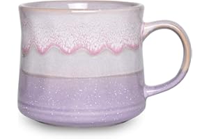 Bosmarlin Large Ceramic Coffee Mug, Big Tea Cup, 7 Colors to Choose, 21 Oz, Dishwasher and Microwave Safe, 1 PCS (Purple)
