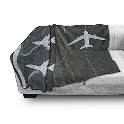 Ambesonne Airport Soft Flannel Fleece Throw
