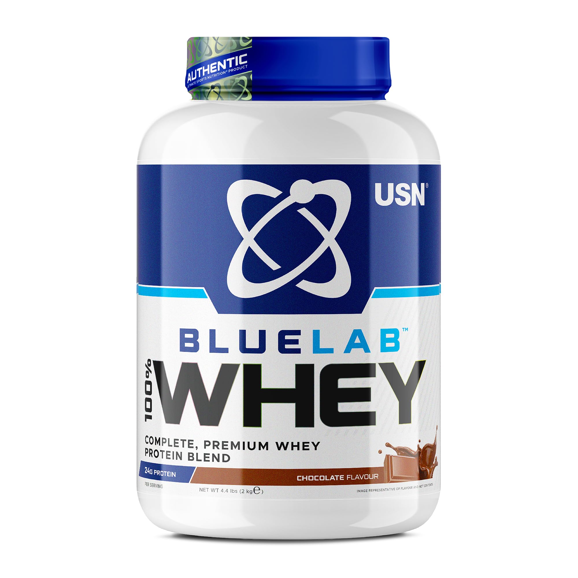 USN Blue Lab Whey Protein Powder: Chocolate - Whey Protein 2kg - Post-Workout - Whey Isolate - Muscle Building Powder Supplement With Added BCAAs
