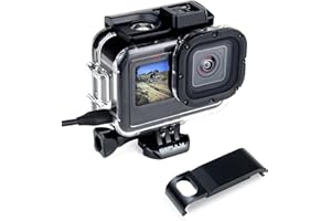 GEPULY Skeleton Case Side Open Housing Protective Case with Aluminum USB Pass Through Door Cover for GoPro Hero 9/Hero 10/Hero 11 Black-Charging Camera Without Removing Housing Case Wire Attachable