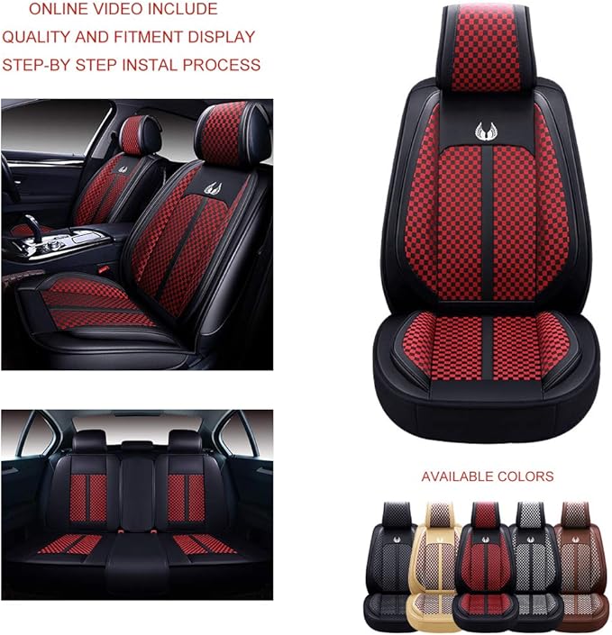 Oasis Auto Universal Car Seat Covers OS011. PU Leather Full Set