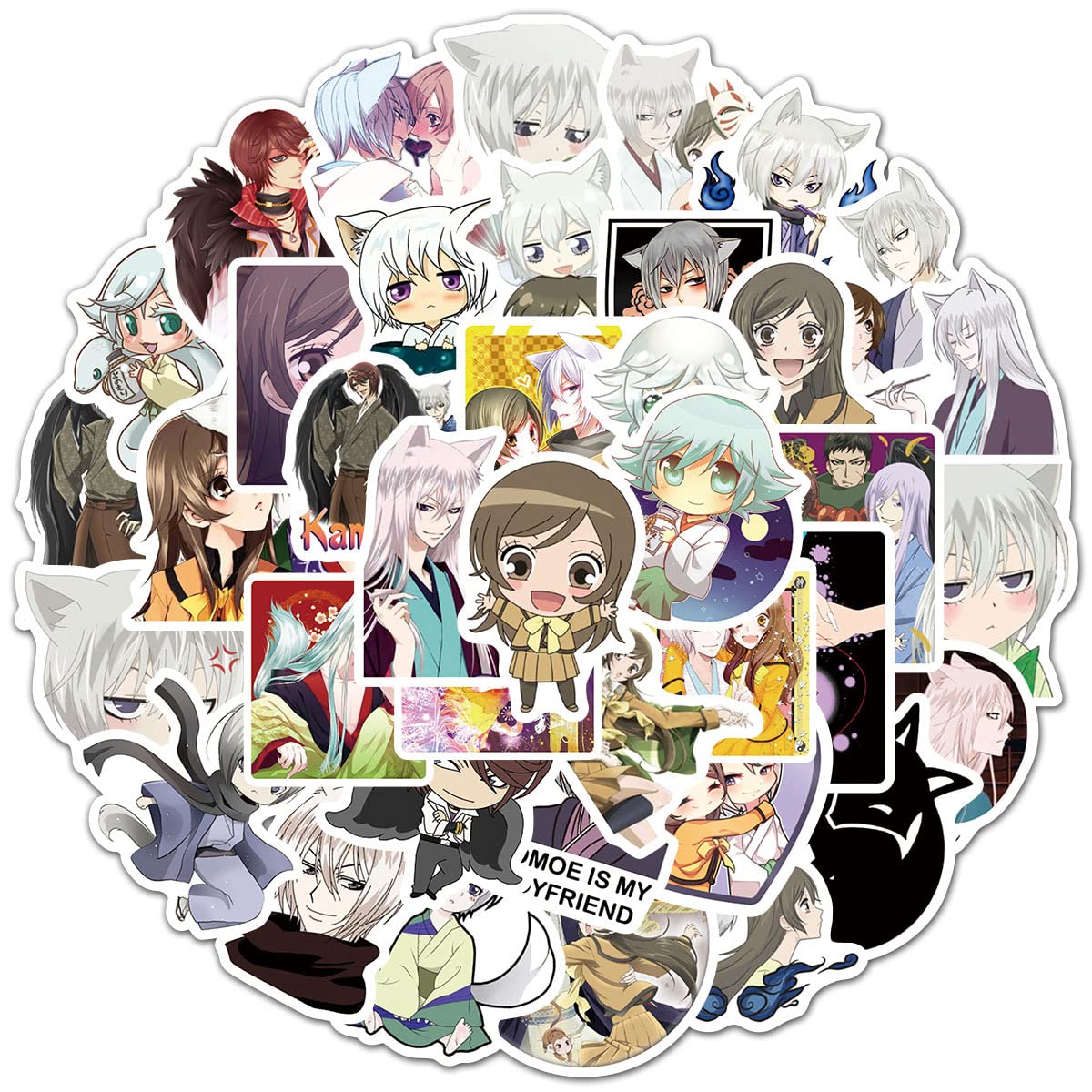 50 Pcs Anime Kamisama Love Stickers for Laptop,Bumper,Skateboard,Water Bottles,Computer,Phone,Anime Sticker Pack for Kids/Teen — image 1