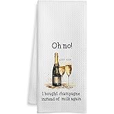 WOTYPU Funny Champagne Kitchen Bar Towels, Champagne Lover Gifts Dish Tea Towel, Alcohol Gifts for Women Men Decorative Hand Towels for Kitchen Home Bar Cart Decor, 16x24 Inch