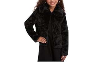 URBAN REPUBLIC Girls Bolero Jacket - Cozy Faux Fur Lined Warm Outerwear Jackets for Girls - Soft Bolero Shrug (7-16)