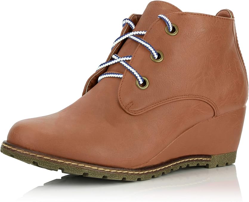 navy blue wedge ankle boots