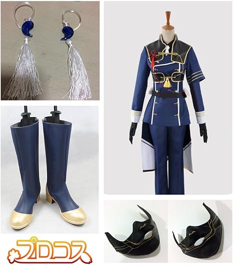 Amazon 刀剣乱舞風 鳴狐 風 コスプレ 衣装 靴 マスク 耳飾り 四点セット コスプレ 仮装 通販