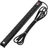 CRST 16-Outlet Heavy Duty Metal Power Strip, 15-Foot Power Cord / 15 Amps / 1875W for Office, School (UL Listed)