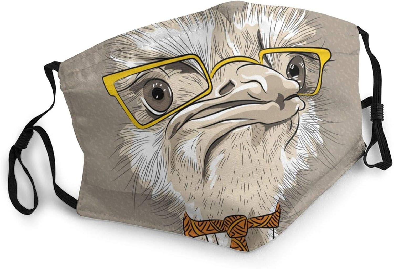 Funny Ostrich With Glasses And Tie Neck Gaiter Face Mask