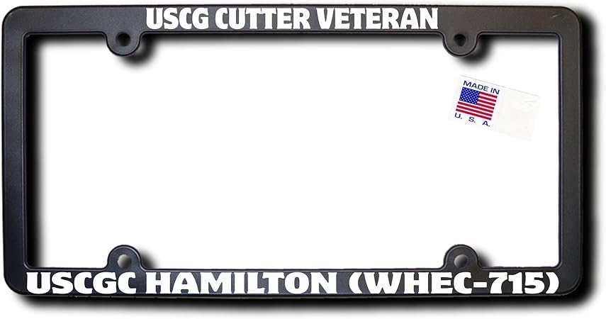 Amazon Uscgカッターveteran Uscgcハミルトン Whec 715 ライセンスフレーム ナンバーカバー ホルダー 車 バイク