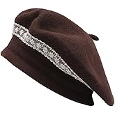 ZLYC Wool French Beret Hat for Women Girls Solid Color Artist Beret Cap