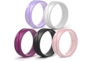 Rinfit Silicone Rings for Women and Men - Silicone Wedding Bands Sets for Him and Her - Patented Design Rubber Wedding Rings - 4Love Collection