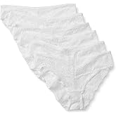 Amazon Essentials Women's Stretch Galloon Lace Bikini Panty, Pack of 6