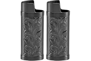 Retro Lighter Case Vintage Metal Lighter Cover 3D Floral Stamped Engraving Zinc Alloy Protective Sleeve for Smokers Collector