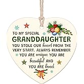 Granddaughter Gifts from Grandma Grandpa, to My Granddaughter Wooden Ornaments Birthday Christmas Ornaments Gifts for Granddaughters Christmas Tree Decorations