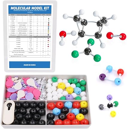Amazon Com Swpeet 178 Pcs Molecular Model Kit For Inorganic Organic Molecular Model Teacher And Student Kit 69 Atoms 30 Orbitals 78 Links 1 Short Link Remover Tool