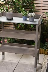 Garden Gear 3-Tier Wooden Potting Table with Steel Worktop 92cm view 4