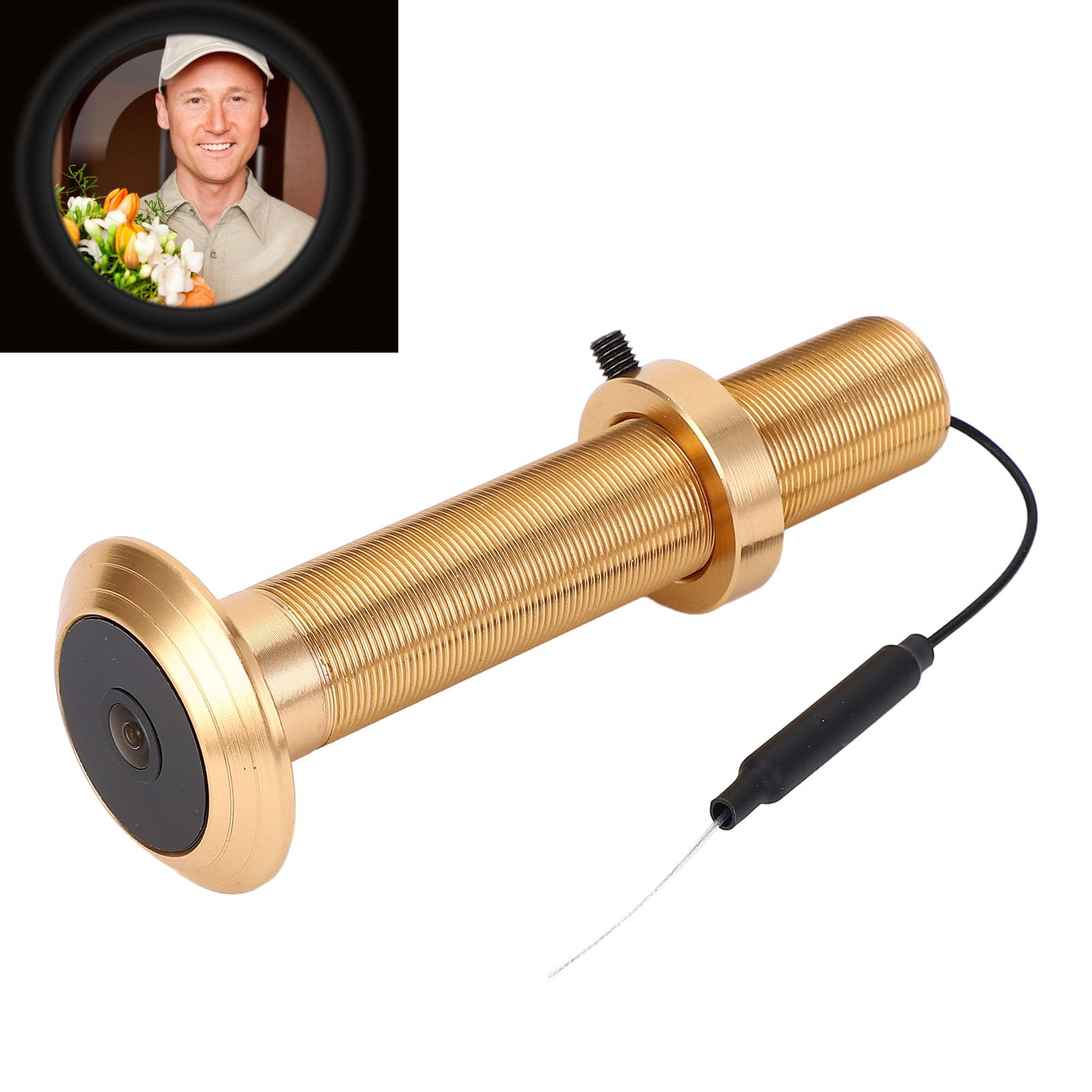 Door Viewer Camera Wireless, 220 Degrees Wide Angle Peephole Security Camera, Support Night Vision, for Tuya APP, 1080P Front Door Peephole Camera, Cloud & Internal Storage (128GB)