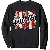 Wildcats Splash Red White Black School Spirit Sweatshirt