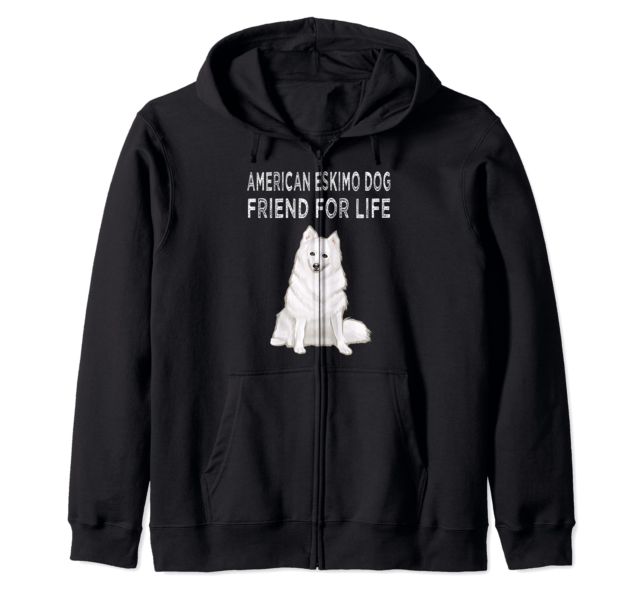American Eskimo Dog Friend For Life Dog Lover Friendship Zip Hoodie
