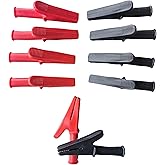 10PCS 30A Insulated Alligator Clips Crocodile Clamps Nickel Plated Copper Electric Circuit Test Testing 4mm Standard Banana Plug Connectio (Black+Red) Gytovvvz