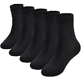Marchare Boys Seamless Crew Socks School Dressy Socks Uniform Athletic Calf Sock For Kids