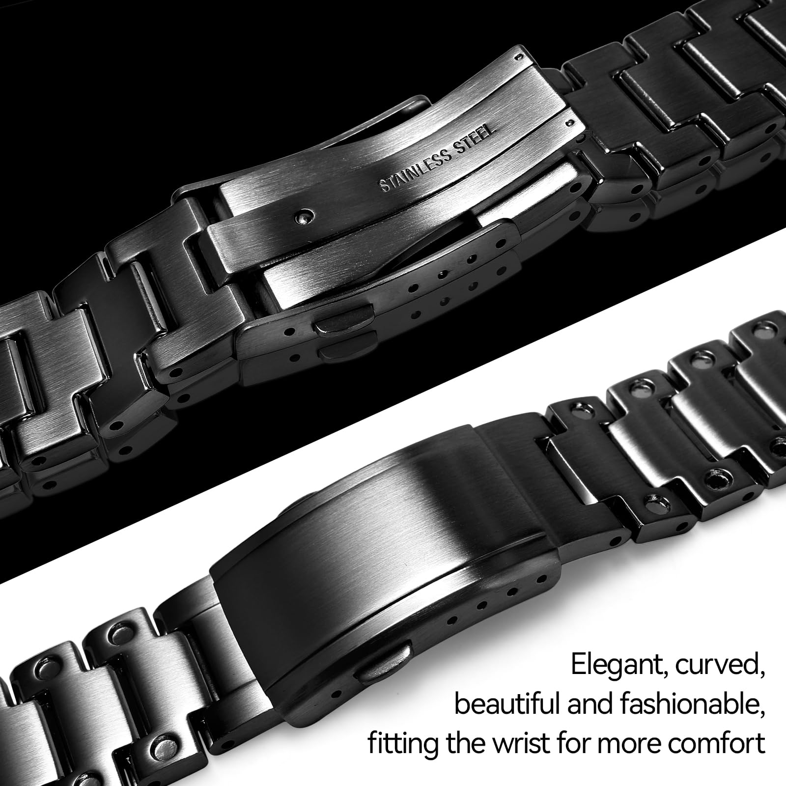 Korlexchi MOD Kit Metal Watchband and Watch Case Compatible with Casio For G-SHOCK Men's DW-H5600 316 Stainless Steel Bracelet Band Strap and Bezel