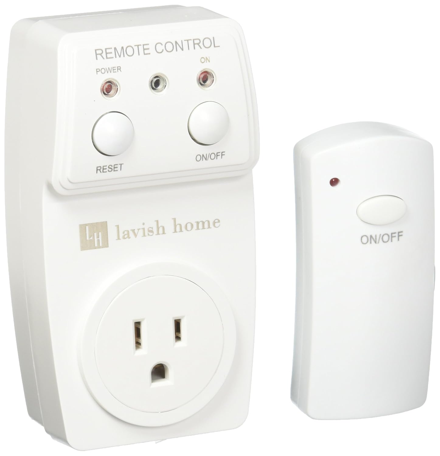 Lavish Home 75-LMP3014 Indoor Wireless Outlet Plug with Programmable Remote Control for Home Appliances, Lamps, Lighting and Electrical Equipment, Normal