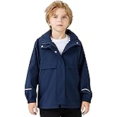 EIGIOO Boys Girls Waterproof Hooded Jackets Lightweight Soft Lining Kids Windbreaker Rain Coats
