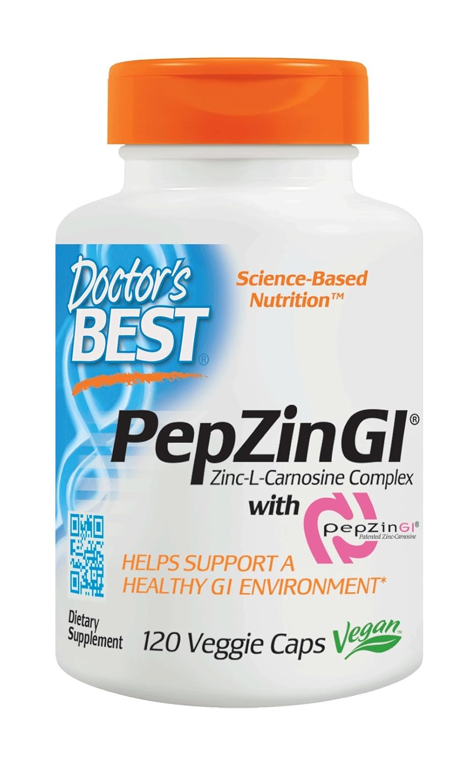 Zinc Carnosine Complex with PepZin GI 120 Veggie Caps 120 Count Free
