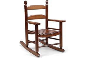 GnL Recsports Child's Wood Porch Rocker - Perfect for Indoor or Outdoor All Weather Rocker for Garden, Lawn, Balcony, Backyard and Patio Use - Suitable for 3-7 Years Old (Natural)