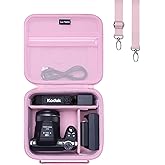 L LTGEM Camera Case Compatible with KODAK PIXPRO AZ405 / AZ528 / AZ425 / AZ255 Digital Camera and Accessories, with 2 Dividers and Shoulder Strap, Pink