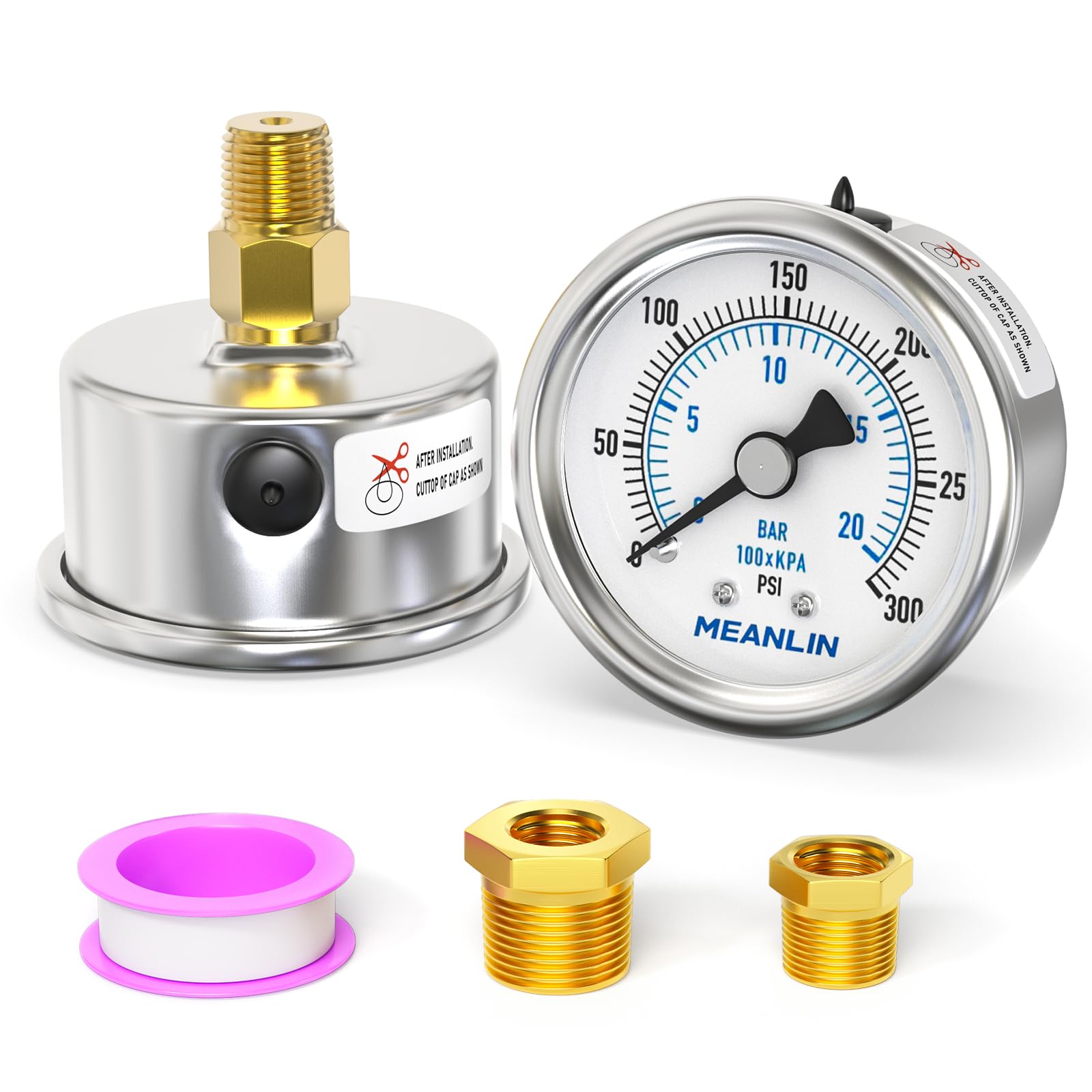 MEANLIN MEASURE 0~300Psi Dry Pressure Gauge