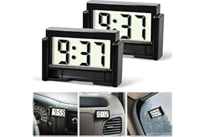 Betus Car Dashboard Digital Clock - Vehicle Adhesive Clock with Jumbo LCD Time & Day Display - Mini Automotive Stick On Watch