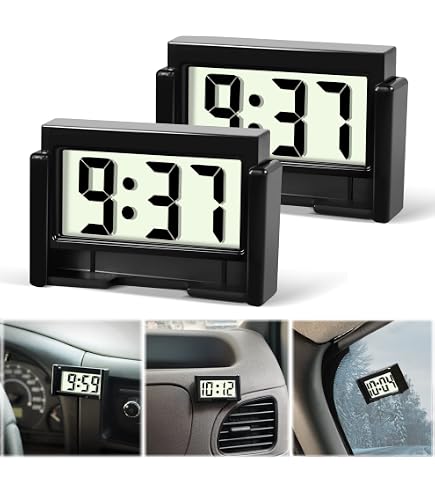 Mini horloge de voiture à quartz lumineuse, fixation sur Mini horloge de voiture à quartz lumineuse, fixation sur