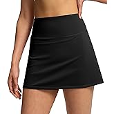 Soothfeel Tennis Skirts for Women High Waisted Golf Skirt with Shorts Pockets Workout Athletic Skort for Summer Casual (Black, XS)