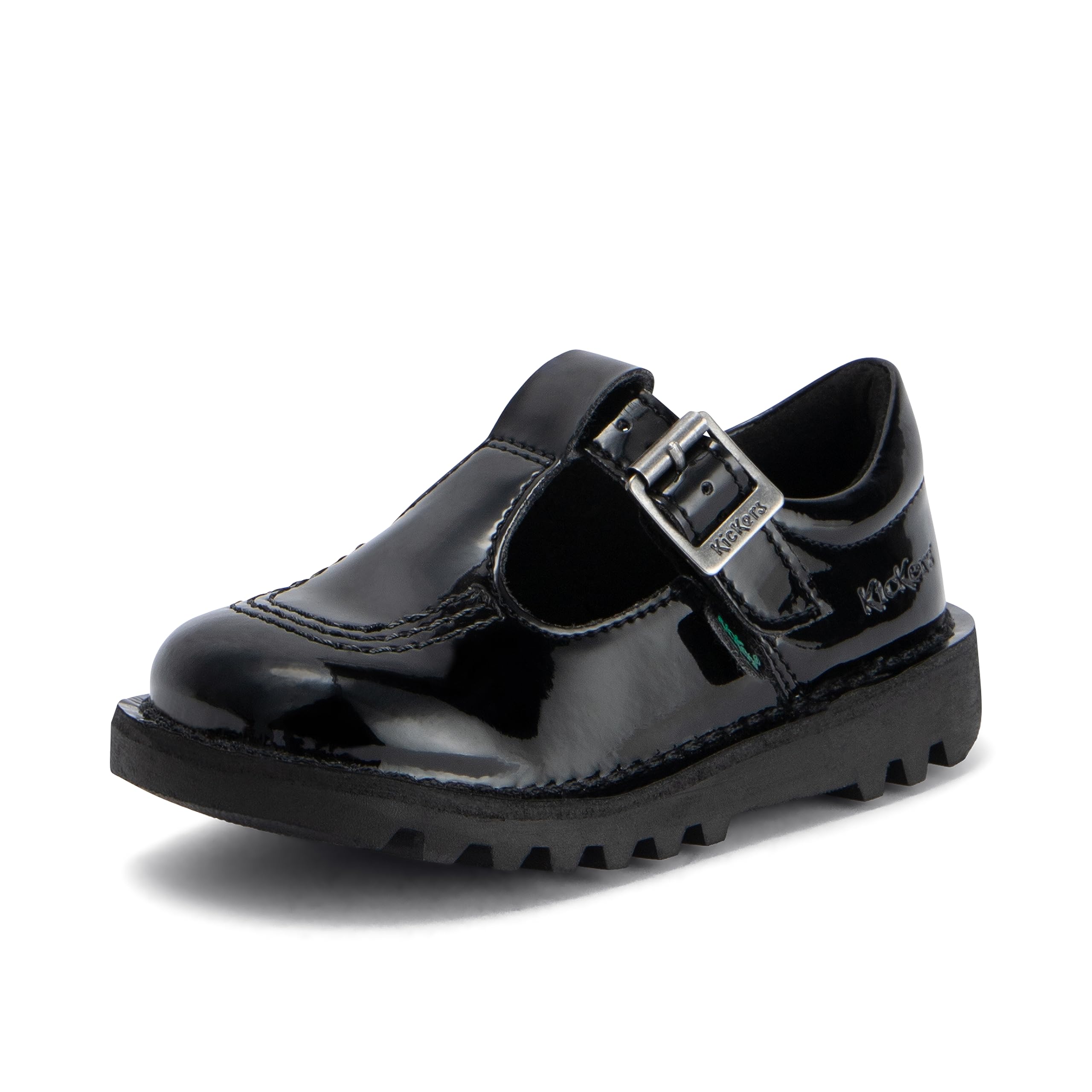 Kickers Girl's Kick T Bar Black School Shoes | Classic & Stylish | Extra Comfortable | Premium Quality, Black, 6 UK Child