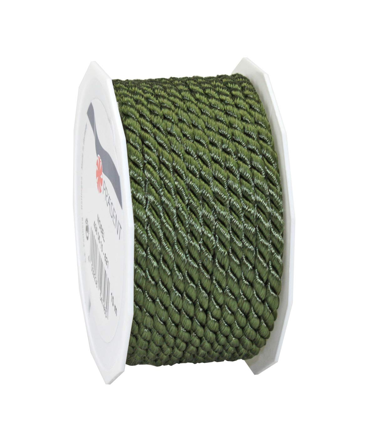 C.E. Pattberg Mosel Cord in Moss Green, 55 Yards of Braided Cord for Gifts, Parcels & Presents, 0.16 inches Width, Accessories for Decoration and Handicrafts, Tearproof Tape for Gift Wrapping