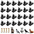 Blulu 24 Pcs Intruder Deterrent Fence Wall Spikes with Screws Security Fence Spikes Outdoor Anti Climb for Keep Defenders Repellent Thief Away Scare Squirrel Home Security Improvement (Black)