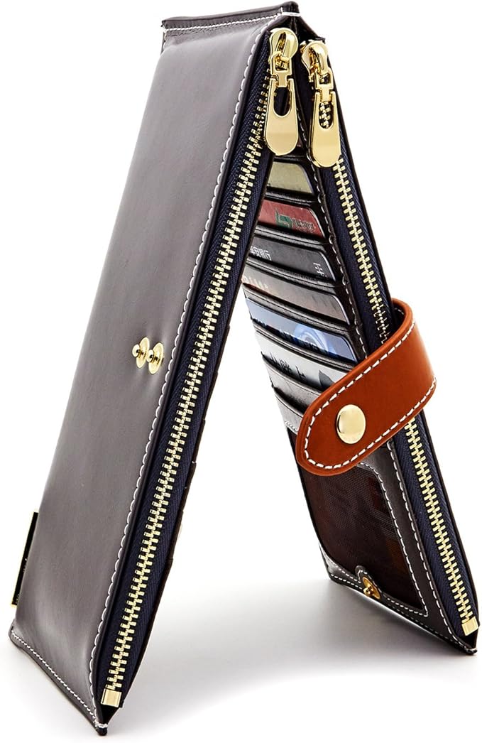 ANDOILT Womens Genuine Leather Wallet RFID Blocking Credit