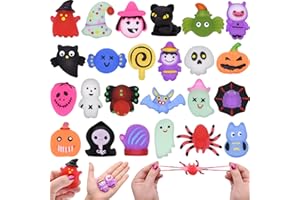 Howzcci 24 Pack Halloween Mochi Squishy Toys Squeeze Squishies Toys for Kids Girls Boys Halloween Goodie Bags Stuffers Party Favors Treat Bag Gifts