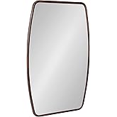 Kate and Laurel Caskill Modern Barrel Mirror, 20 x 32, Bronze, Rounded Rectangle Mirror for Wall