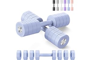 MERACH Dumbbell Set of 2, Adjustable Weight, Anti-slip Handle, Macaron Colors, Each 2.2/4.4/6.6/8.8 lbs, 4 in 1 Hand Weights for Women at Home
