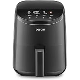 Cosori Lite 2.1 Qt Small Air Fryer, Max 400&deg;F, 4-in-1, 97% less oil, Gray | Ideal for dorms, apartment, RVs, Quiet, Touch control, Air Fry, Bake, Roast, Reheat, Nonstick inner, Dishwasher-Safe Basket