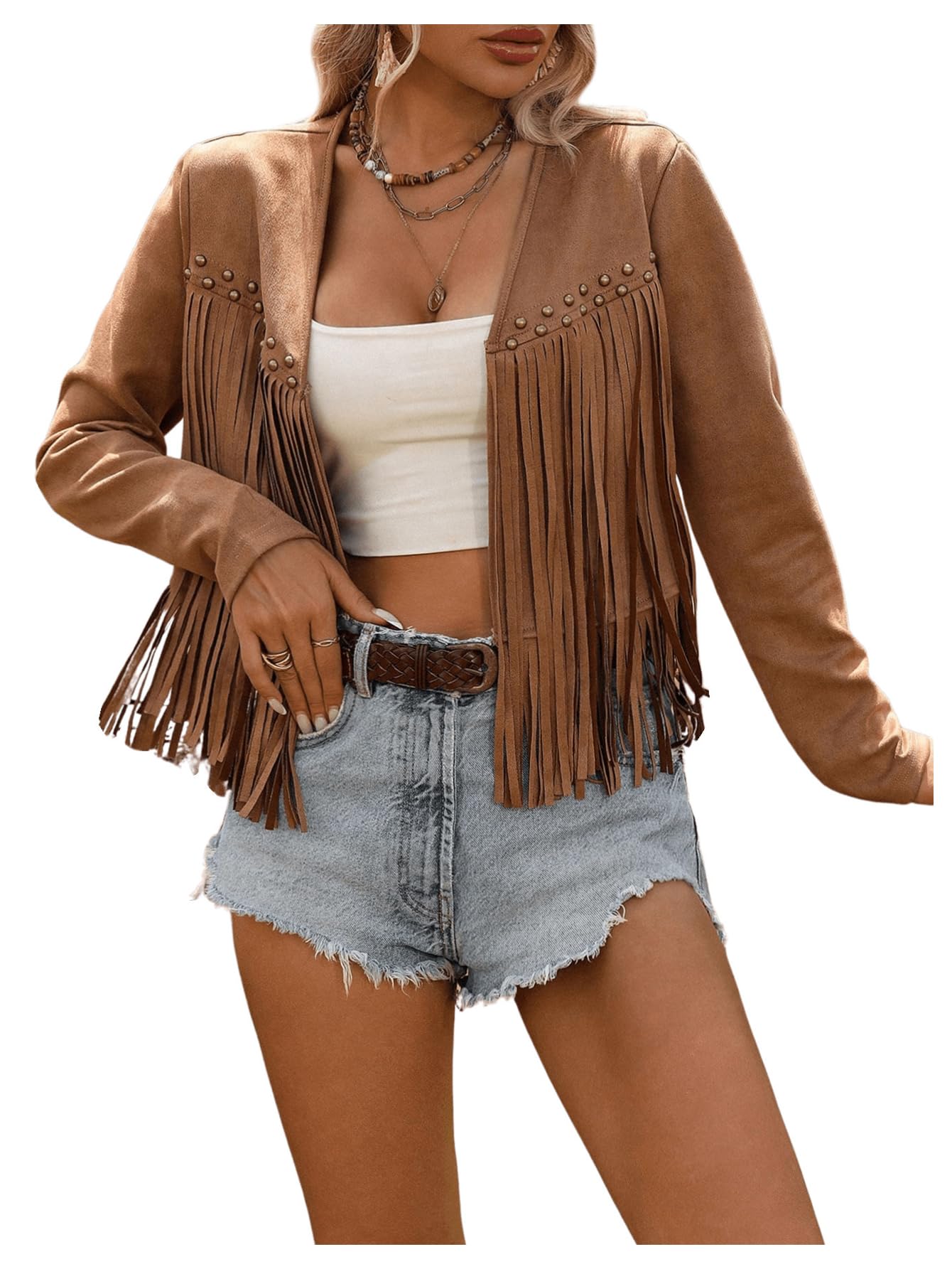 MAKE A STATEMENT THIS SEASON The Walford Cropped Fringe Faux Suede Jacket is giving us chic western vibes that we are obsessing over! Get ready dolls, Fall is coming and nobody does