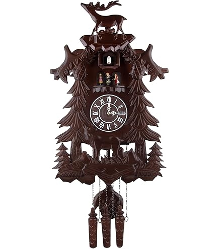 Horloge De La Forêt-Noire Suisse - Mécanique à Ressort (1 Jour) - Décorative, Multicolore - Fabriquée En Allemagne