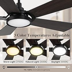 SMAAIR 52 Inch Low Profile Ceiling Fan with Light